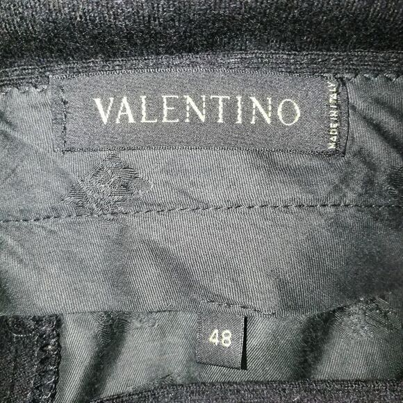 MEN VALENTINO Classic Black Virgin Wool Straigth Leg Trouser Pants Size 38 - Picture 10 of 16